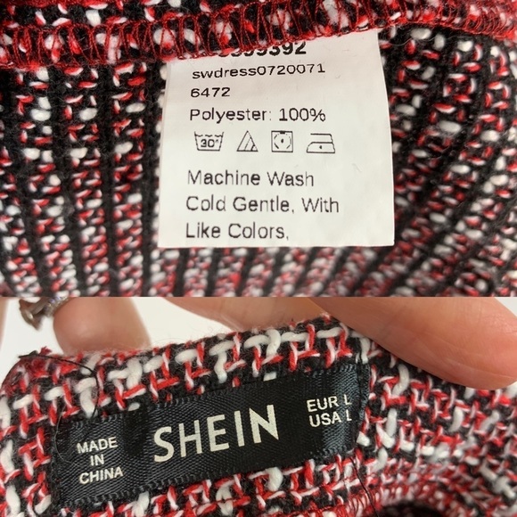 Shein Tweed Clueless Button Fitted Mini Dress Large L - Picture 7 of 8